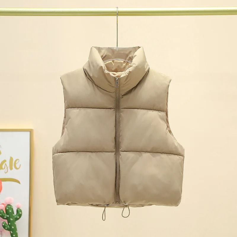 Womens Quilted Cropped Puffer Vest Warm Sleeveless Down Jacket 9