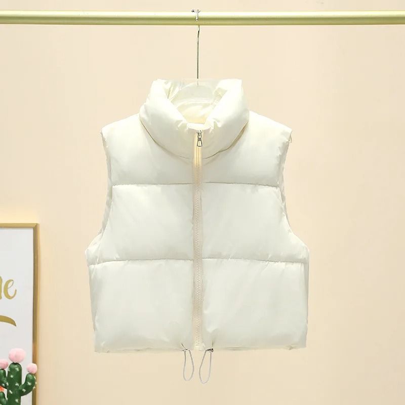 Womens Quilted Cropped Puffer Vest Warm Sleeveless Down Jacket 7