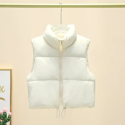 Womens Quilted Cropped Puffer Vest Warm Sleeveless Down Jacket 7