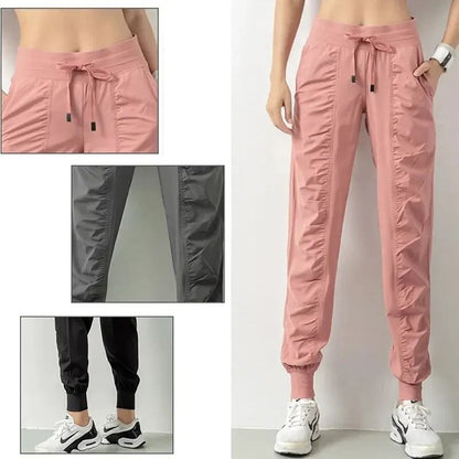 Womens Quick Dry Drawstring Joggers Athletic Gym Sweatpants With Pockets 5