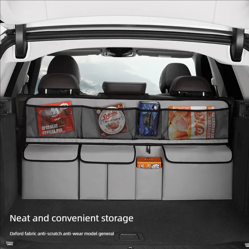 Car Seat Back Hanging Bag, Car Trunk Storage Organizer, Multi Functional Mesh Bag for Vehicle Interior