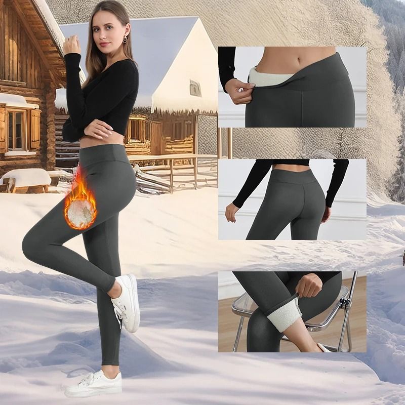 Womens Winter Fleece Lined Leggings High Waist Velvet Warm Tights 6