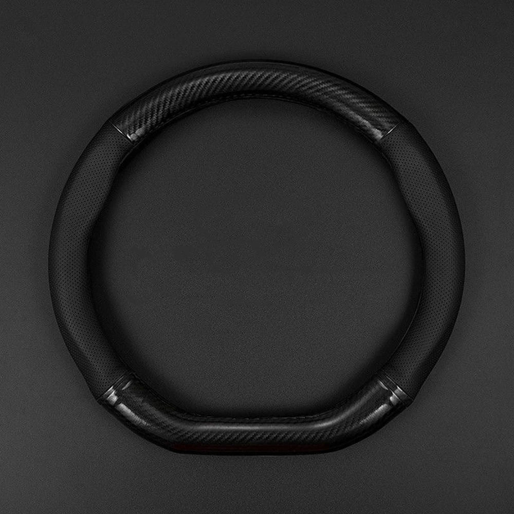 Carbon Fiber Leather Steering Wheel Cover Universal Fit Three Dimensional Anti Slip Trendy Car Inte 7