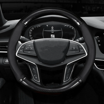 Carbon Fiber Leather Steering Wheel Cover Universal Fit Three Dimensional Anti Slip Trendy Car Inte 2