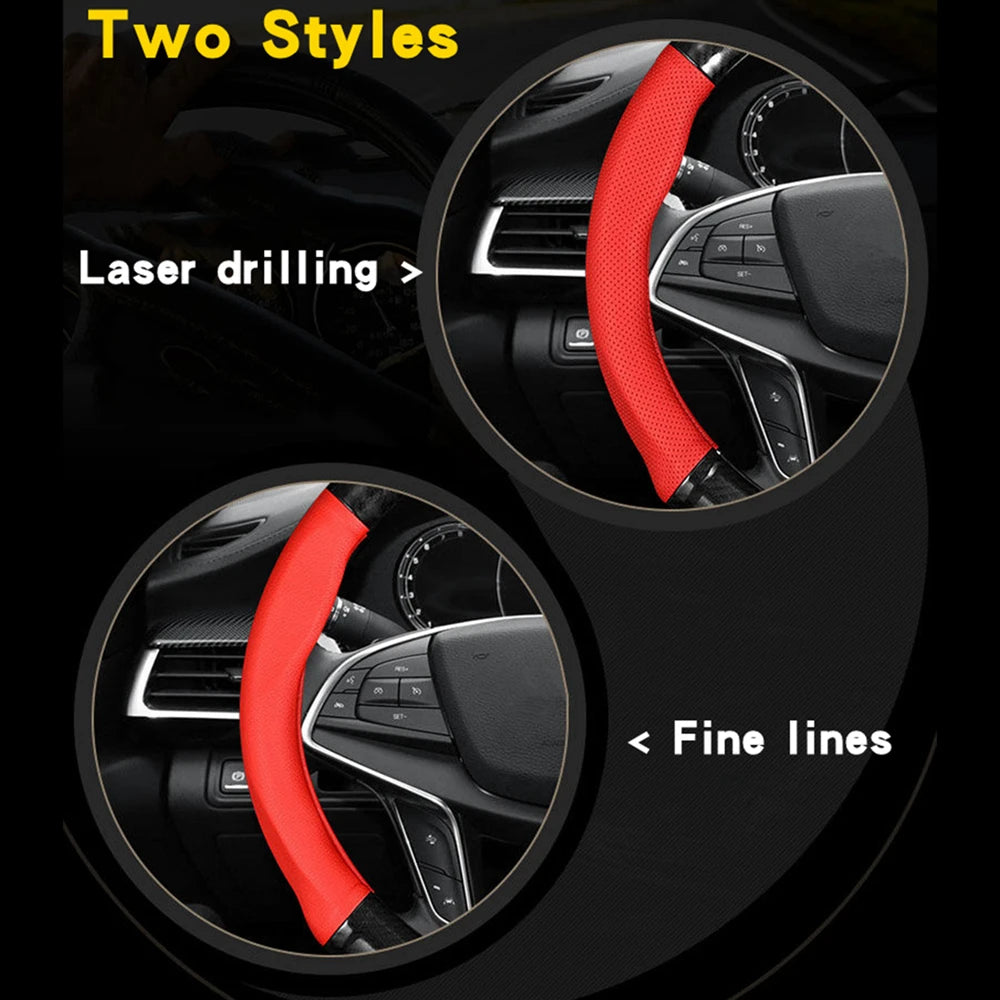 Carbon Fiber Leather Steering Wheel Cover Universal Fit Three Dimensional Anti Slip Trendy Car Inte 1