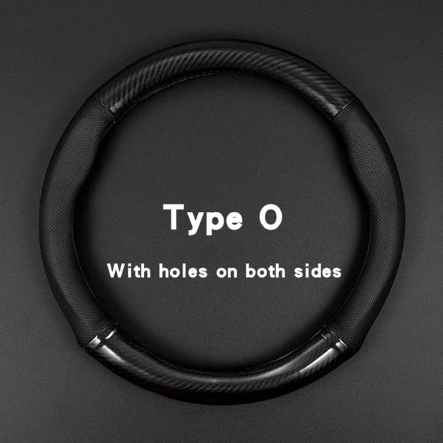 Carbon Fiber Leather Steering Wheel Cover Universal Fit Three Dimensional Anti Slip Trendy Car Inte 5