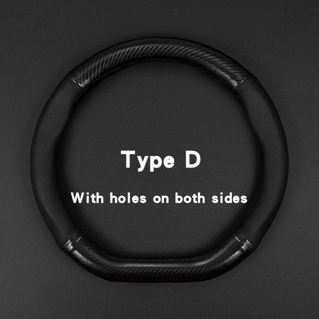 Carbon Fiber Leather Steering Wheel Cover Universal Fit Three Dimensional Anti Slip Trendy Car Inte 6