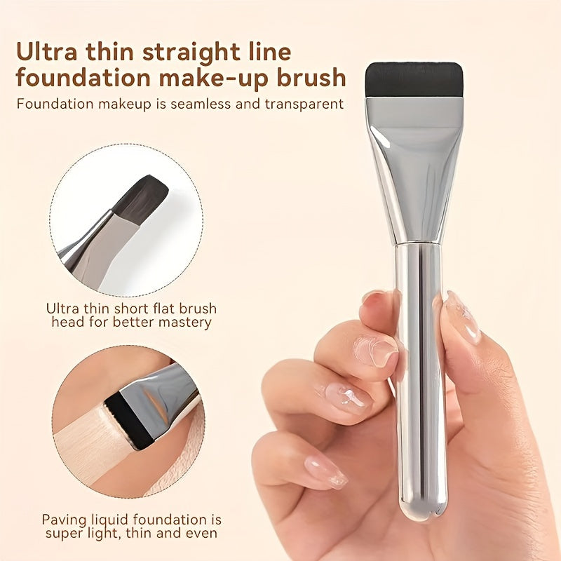 Oval Foundation Brush, Multi-Use Ultra-Fine Bristle, Hypoallergenic Nylon Makeup Brush for Perfect Face Contouring