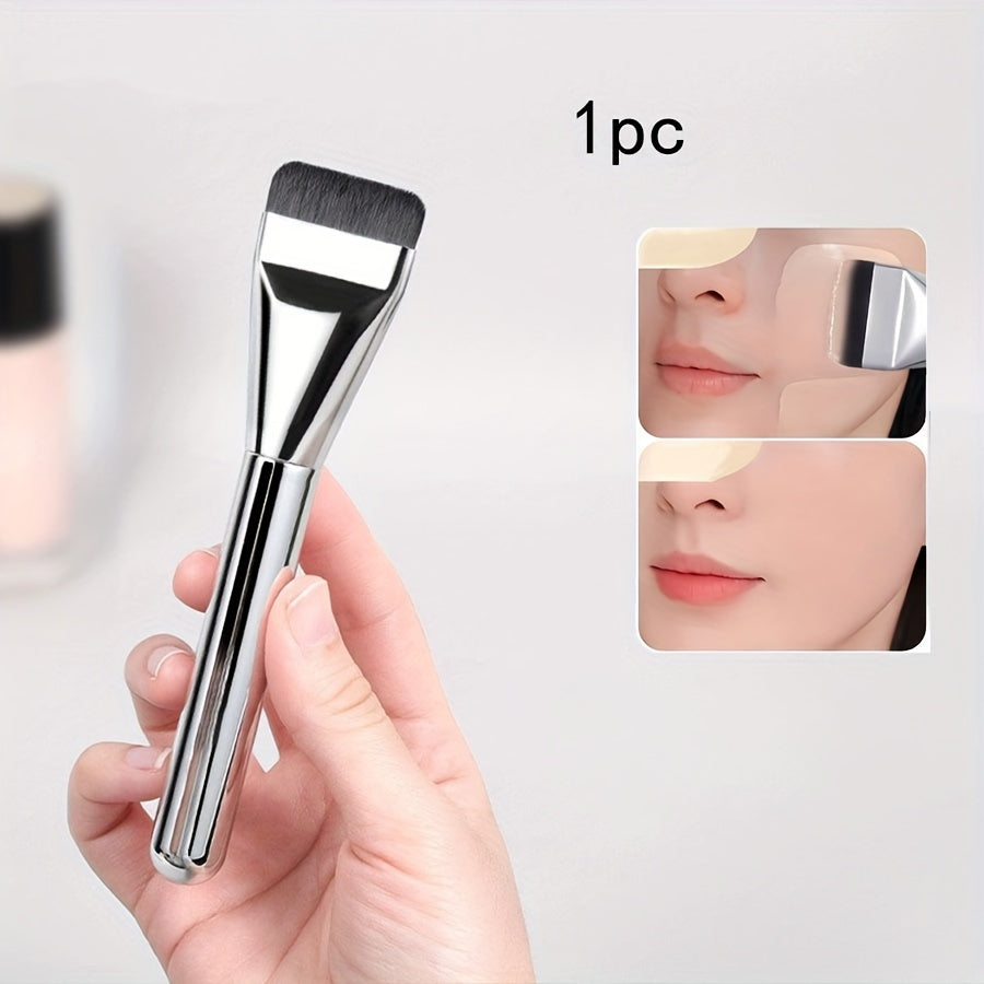 Oval Foundation Brush, Multi-Use Ultra-Fine Bristle, Hypoallergenic Nylon Makeup Brush for Perfect Face Contouring