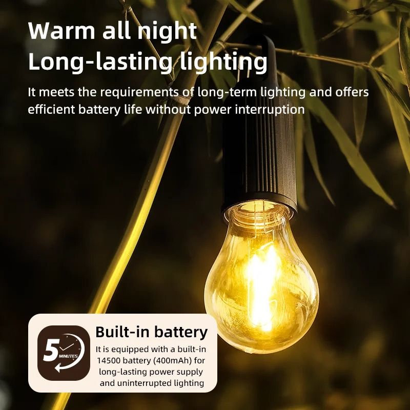 Rechargeable Solar LED Camping Lamp Portable Outdoor Hanging Light 1