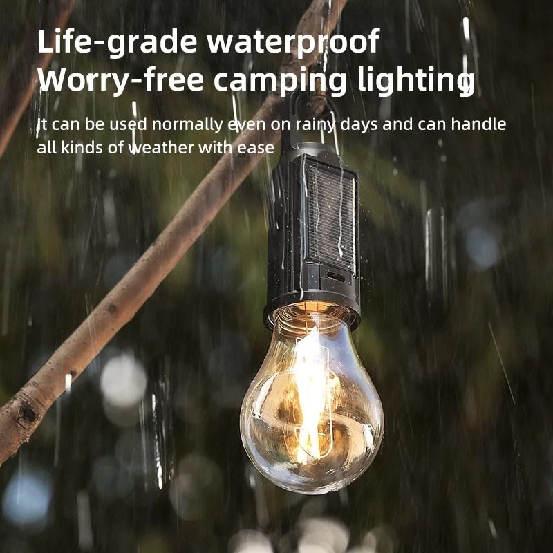 Rechargeable Solar LED Camping Lamp Portable Outdoor Hanging Light 4