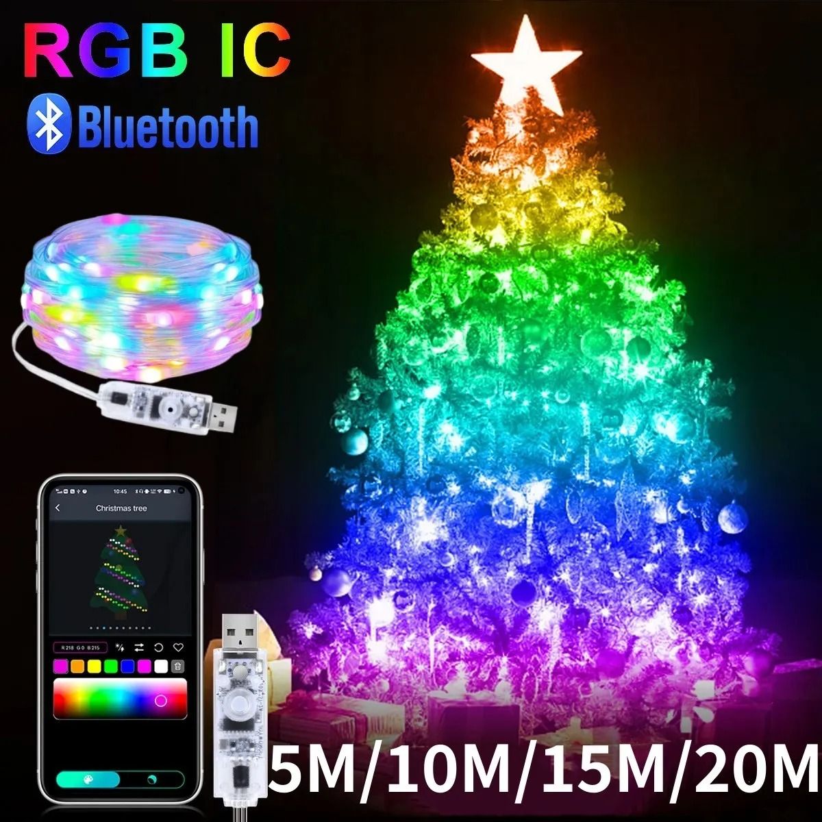 RGBIC LED String Light With Bluetooth App Control 1