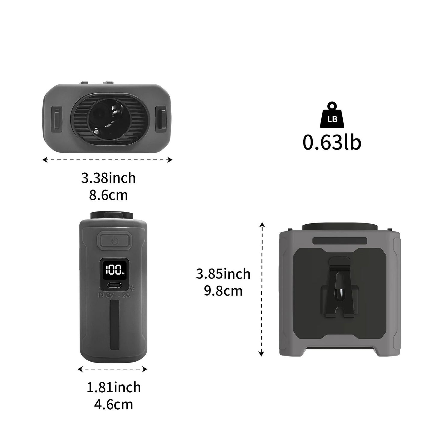 10000mAh Portable Waist Fan With Power Bank And LED Light 5