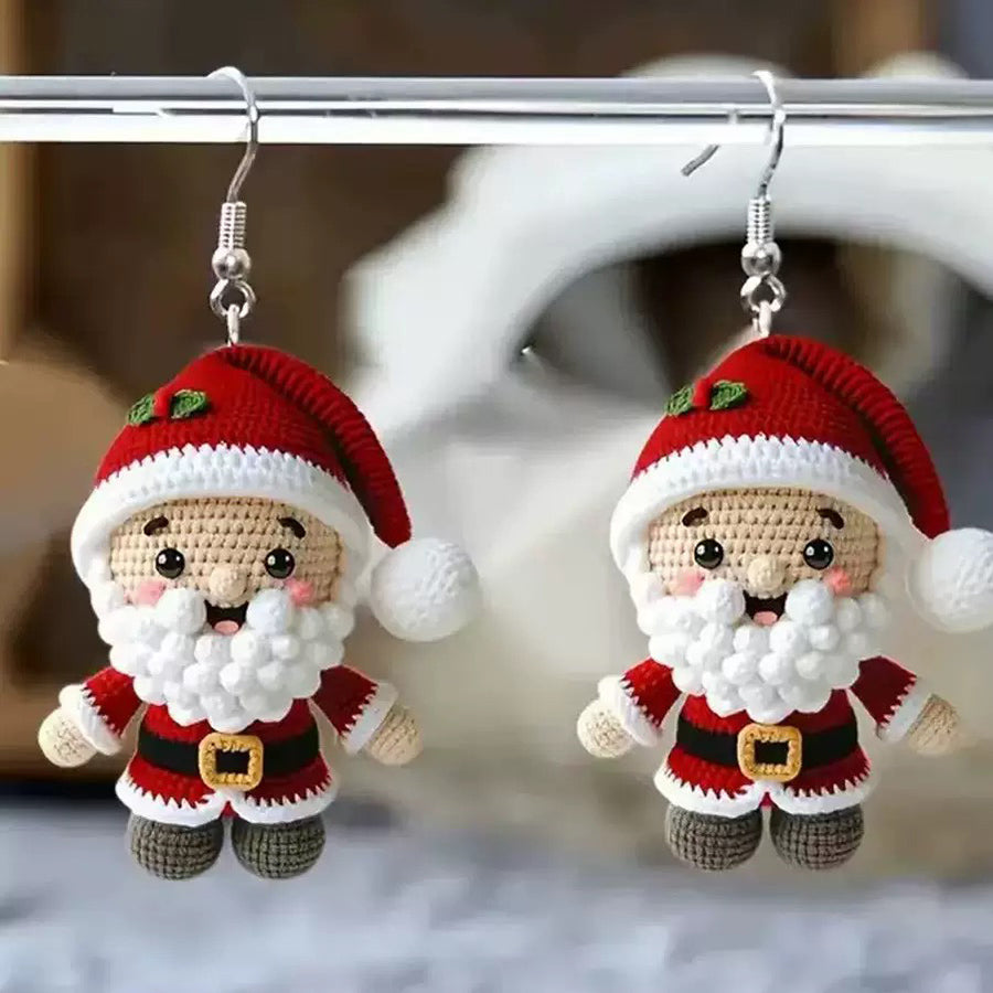 Christmas Santa Claus Earrings Acrylic For Girlfriend Women Holiday Jewelry Double Sided Ear Pendan 1