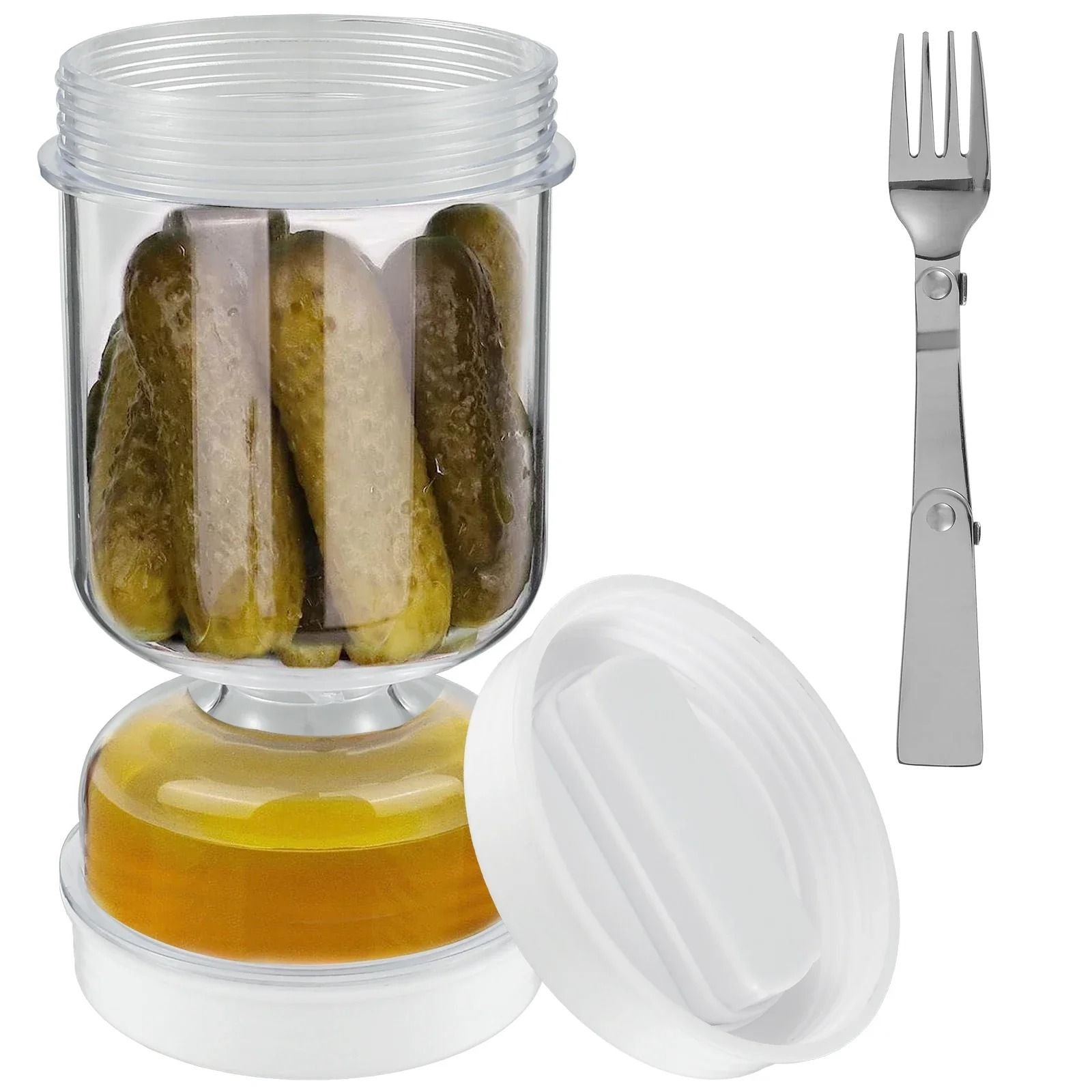 Pickle Jar with Fork and Juice Separator