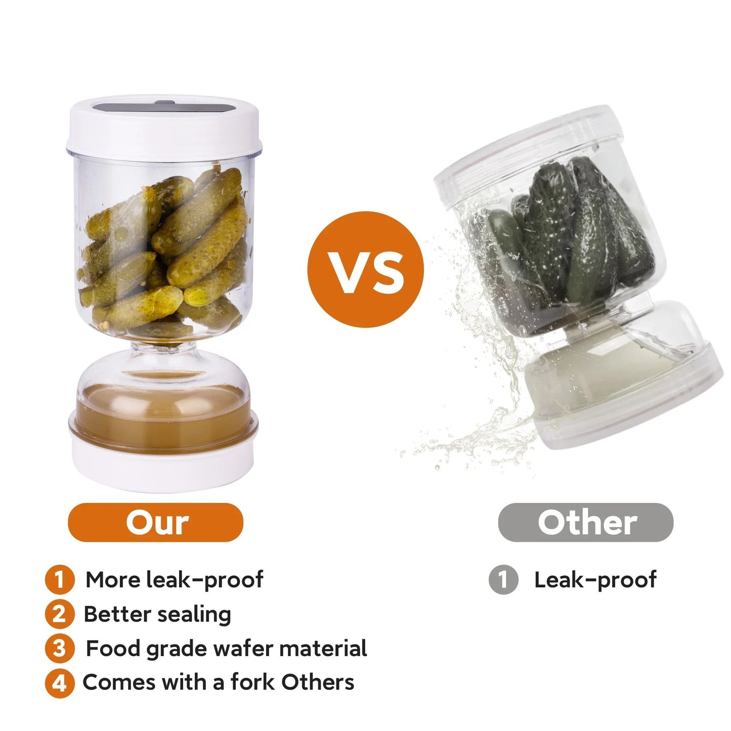 Pickle Jar With Fork And Juice Separator 3