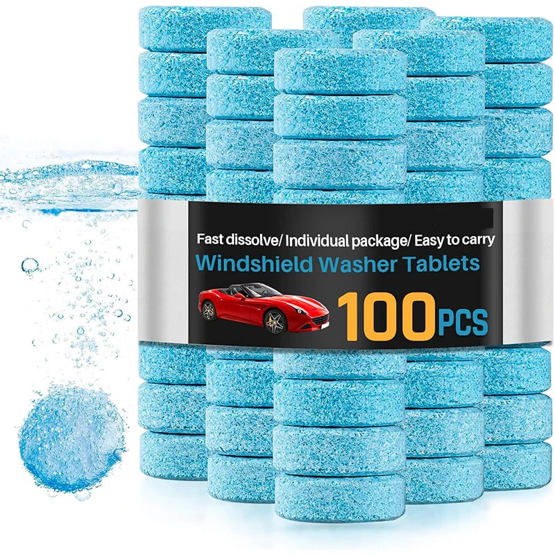 Solid Effervescent Wiper Tablet for Car, Car Windshield Washer Fluid Concentrated Tablets, Window Glass Cleaner for Room