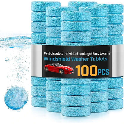 Solid Effervescent Wiper Tablet for Car, Car Windshield Washer Fluid Concentrated Tablets, Window Glass Cleaner for Room