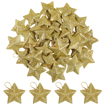 Gold Glitter Star Mini , Christmas Tree Hanging Pendant, Star Ornament Decoration Tree Pendant for Christmas Decor