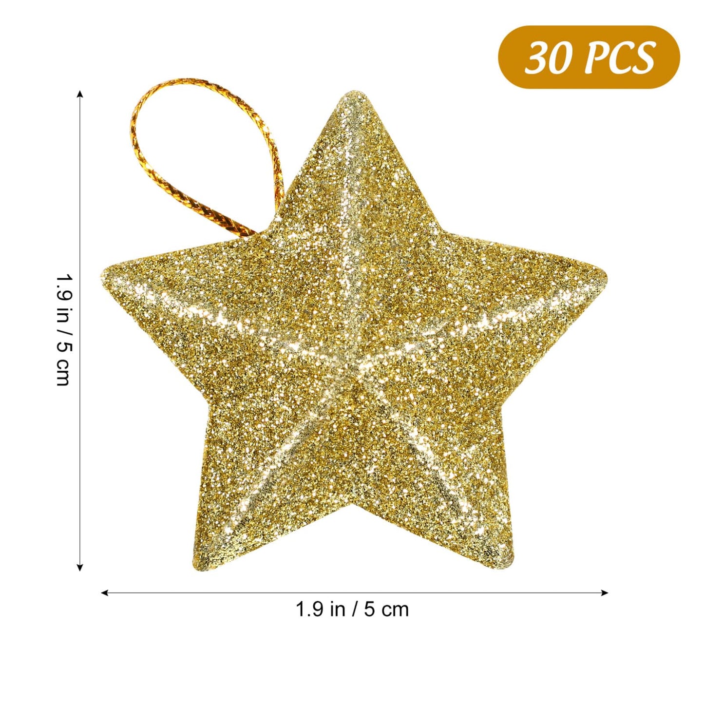 Gold Glitter Star Mini  Christmas Tree Hanging Pendant Star Ornament Decoration Tree Pendant For Ch 1