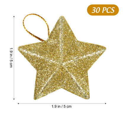 Gold Glitter Star Mini  Christmas Tree Hanging Pendant Star Ornament Decoration Tree Pendant For Ch 1