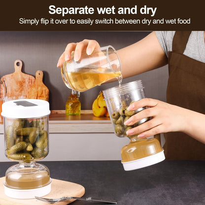Olive And Pickle Strainer Jar With Flip Separator 2