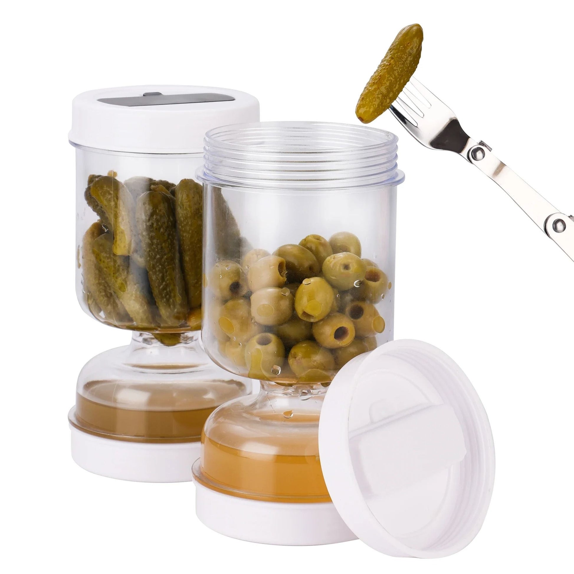 Olive And Pickle Strainer Jar With Flip Separator 6