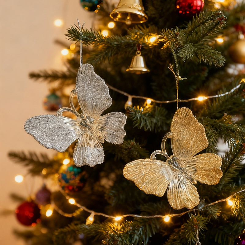 Christmas Butterfly Ball Ornament, Party Wall Hanging Pendant, New Year Decor Accessories, Festive Holiday Decoration