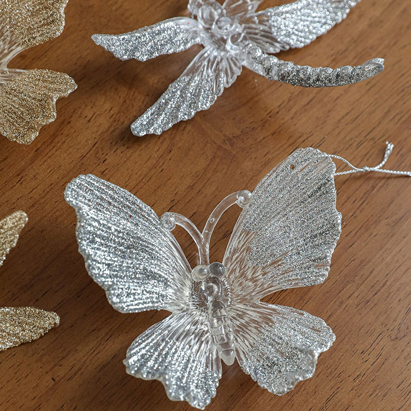 Christmas Butterfly Ball Ornament, Party Wall Hanging Pendant, New Year Decor Accessories, Festive Holiday Decoration