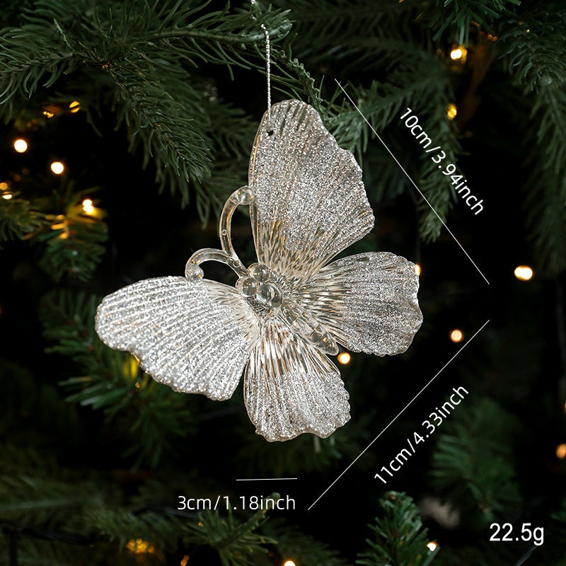Christmas Butterfly Ball Ornament, Party Wall Hanging Pendant, New Year Decor Accessories, Festive Holiday Decoration