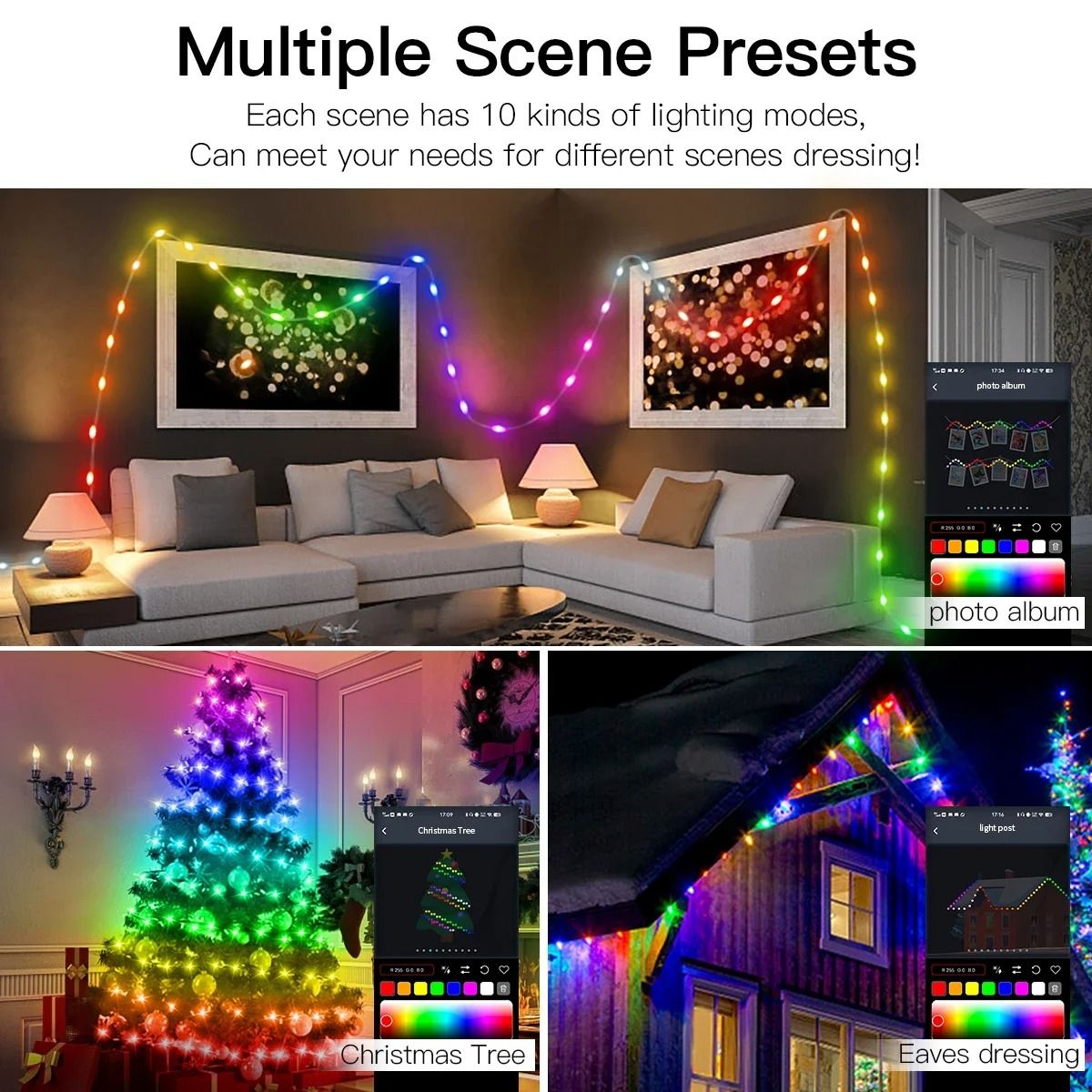 RGBIC Bluetooth LED String Light WS2812B USB Music Dream Color Light 4