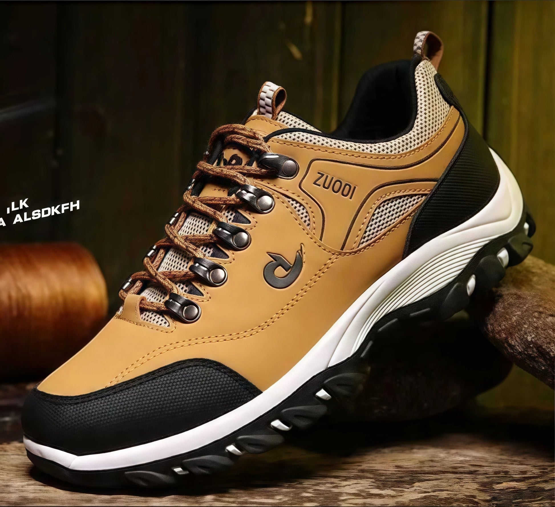 Mens Waterproof Hiking Shoes Outdoor PU Leather Walking Sneakers