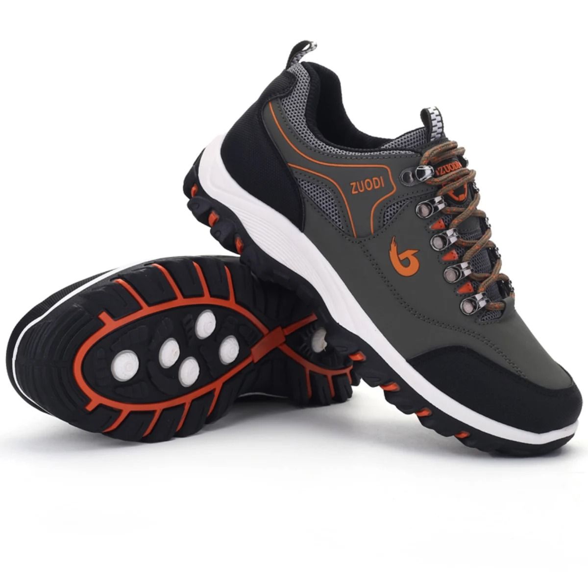 Mens Waterproof Hiking Shoes Outdoor PU Leather Walking Sneakers 4