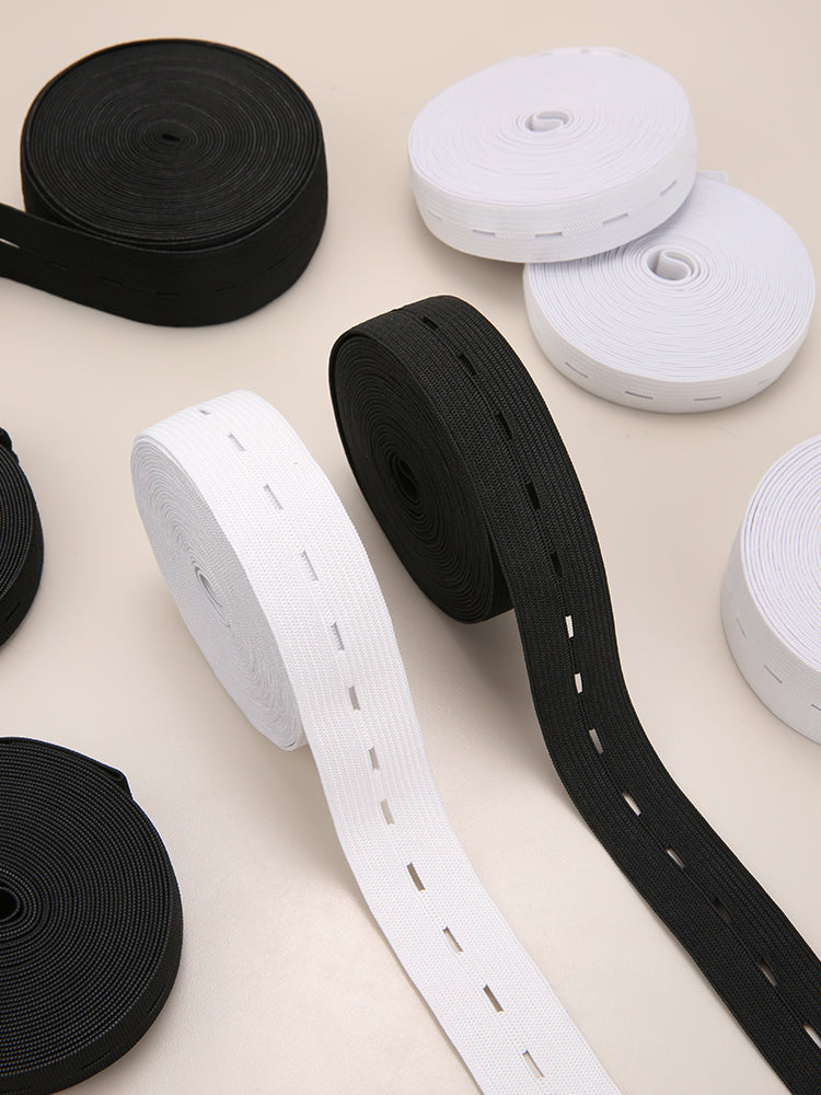 Braided Button Hole Elastic Belt, Elastic Stretch Belt for Sewing, DIY Clothing Accessories