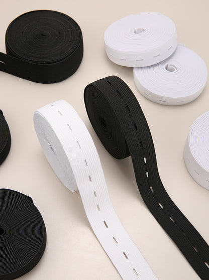 Braided Button Hole Elastic Belt, Elastic Stretch Belt for Sewing, DIY Clothing Accessories