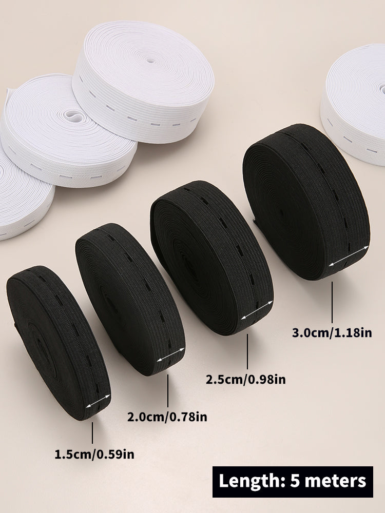 Braided Button Hole Elastic Belt Elastic Stretch Belt For Sewing DIY Clothing Accessories 1