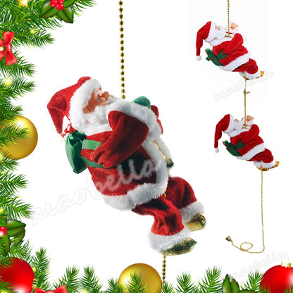 Climbing Santa Claus , Battery Operated Rope, Pendant Ornament Decor Decorations, Toys For Christmas Tree Hanging