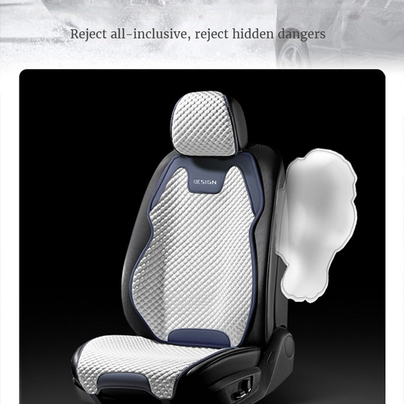 Four Seasons Ice Silk Car Seat Cushion, Breathable Durable Seat Cover, Universal Split Front Seat Comfort Pad