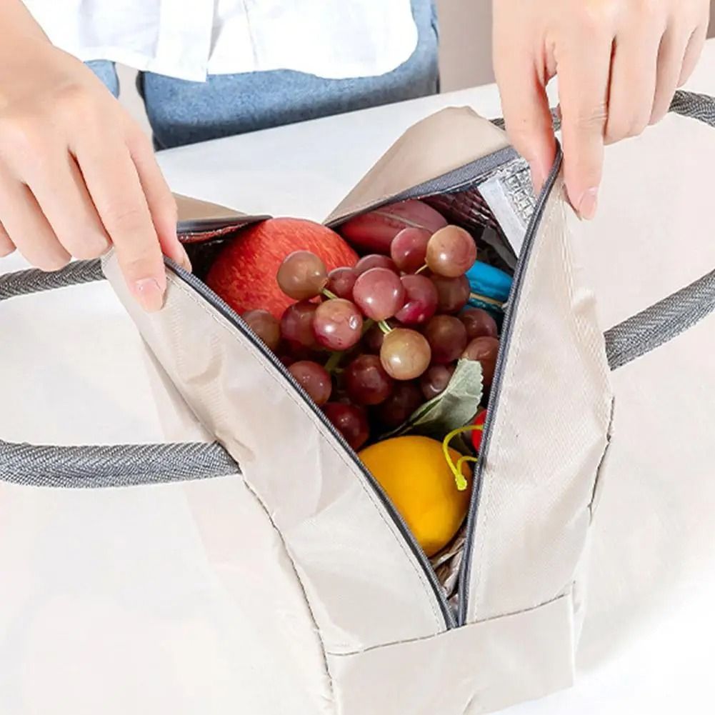 Oxford Cloth Insulated Lunch Bag With Leakproof Aluminum Lining 5