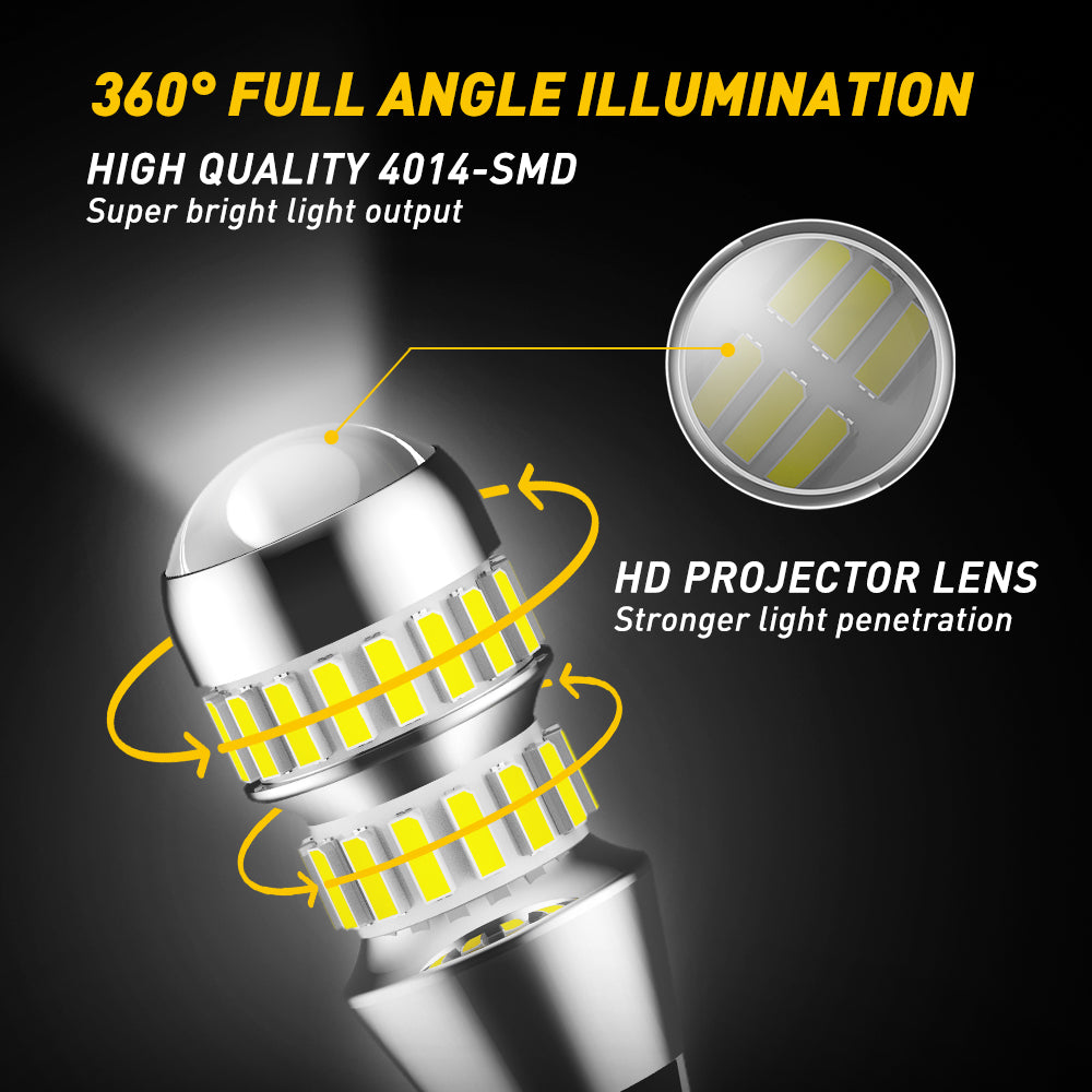 White LED Backup Light Canbus Error Free Auto Bulbs Car Reverse Parking Lamp 2