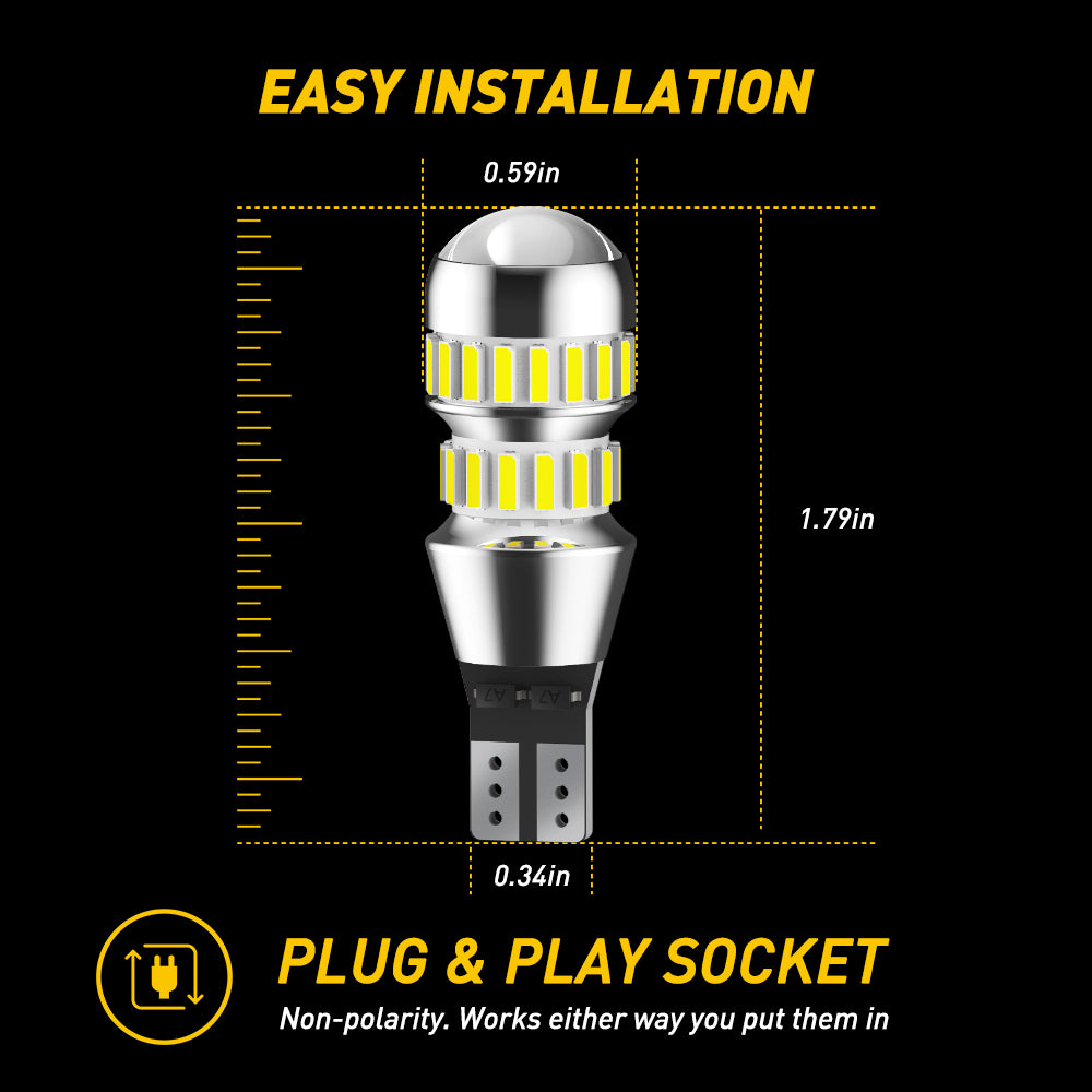 White LED Backup Light Canbus Error Free Auto Bulbs Car Reverse Parking Lamp 5