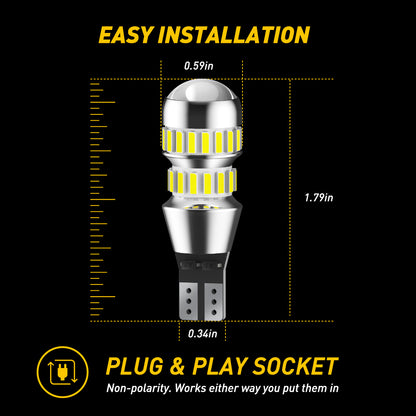 White LED Backup Light Canbus Error Free Auto Bulbs Car Reverse Parking Lamp 5