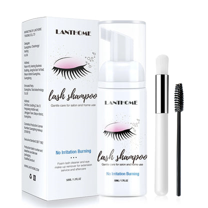Eyelid Deep Clean Cleanser, Lanthome Eyelash Extension Shampoo Foam, Makeup Tools Mascara Remover, Salon and Home Use