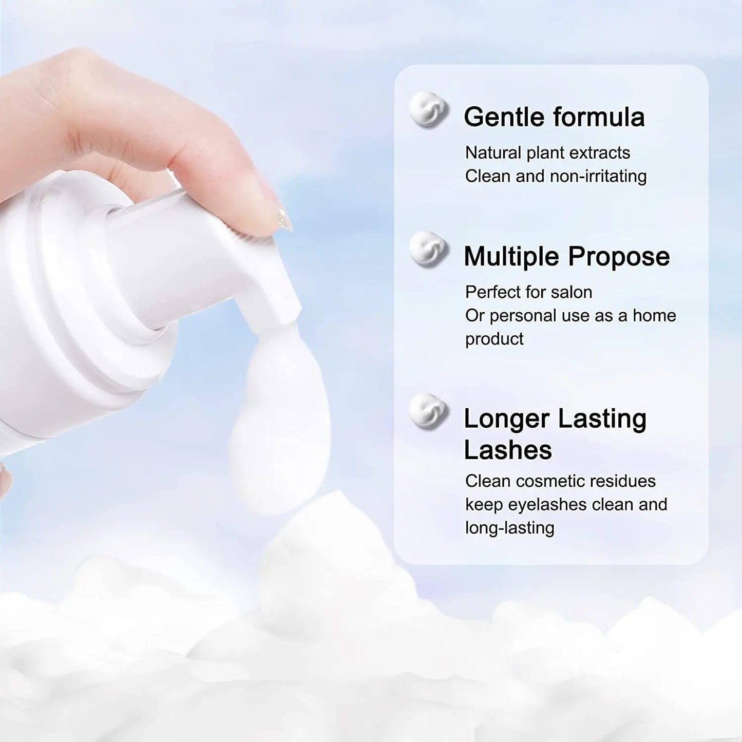 Eyelid Deep Clean Cleanser Lanthome Eyelash Extension Shampoo Foam Makeup Tools Mascara Remover Sal 3