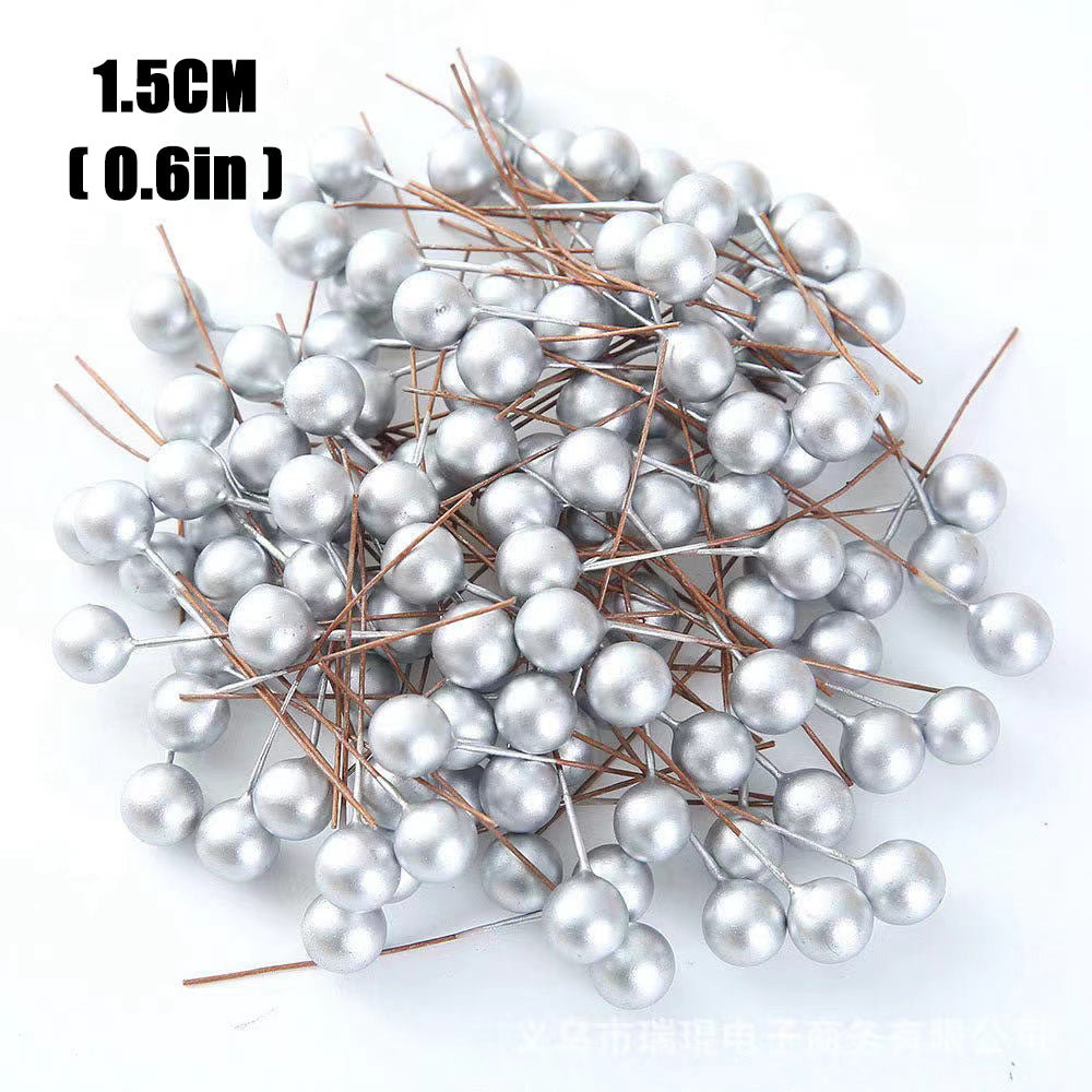 Mini Artificial Berries Red Fake Berry Cherry Stamen For Christmas DIY Floral Wreath Ornament New Y 3