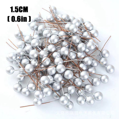 Mini Artificial Berries Red Fake Berry Cherry Stamen For Christmas DIY Floral Wreath Ornament New Y 3