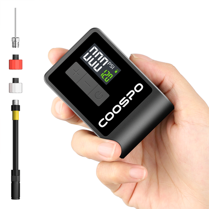 Portable Digital Inflator, Mini Electric Air Pump, Bike Accessories for Schrader and Presta Tires