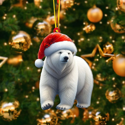 2D Christmas Tree Pendant 2D Flat Acrylic Xmas Tree Hanging Ornaments Cartoon Home Decor New Year C 6