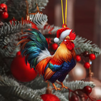 2D Christmas Tree Pendant 2D Flat Acrylic Xmas Tree Hanging Ornaments Cartoon Home Decor New Year C 8