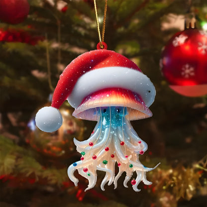 2D Christmas Tree Pendant 2D Flat Acrylic Xmas Tree Hanging Ornaments Cartoon Home Decor New Year C 19